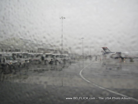 A rainy day at Washington Dulles International Airport