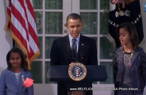 President Obama 2010 Turkey Pardon With Sacha And Malia