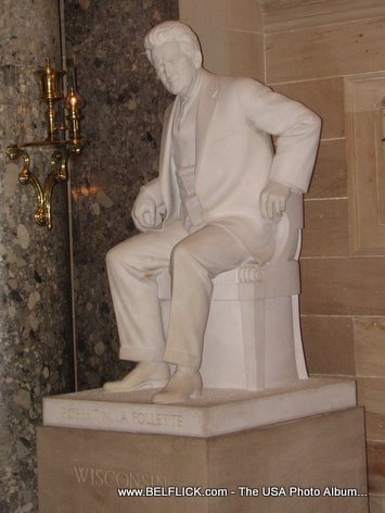 Robert Marion Fighting Bob La Follette Statue Inside The United States Capitol Building